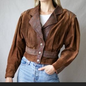vintage cropped suede jacket